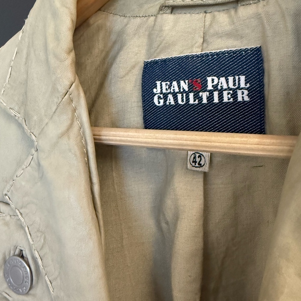 Jean Paul Gaultier size 42 (M) GUC needs a dry cleaning Beige/Tan/green? Jacket - Picture 9 of 16